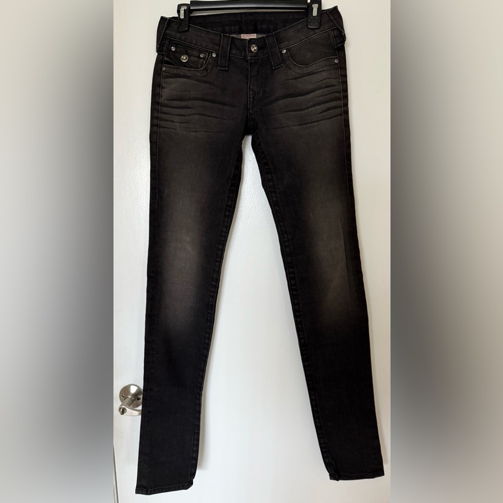 True Religion Size 27 Black Skinny Jeans